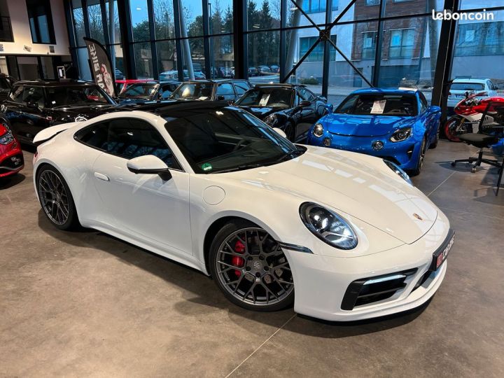 Porsche 911 Type 992 Carrera 4S 450 ch Jupes Sport Design Toit Ouvrant Pack Carbone chrono Echappement PASM Bose 20P Garantie 6 ans 1269-mois Blanc - 9