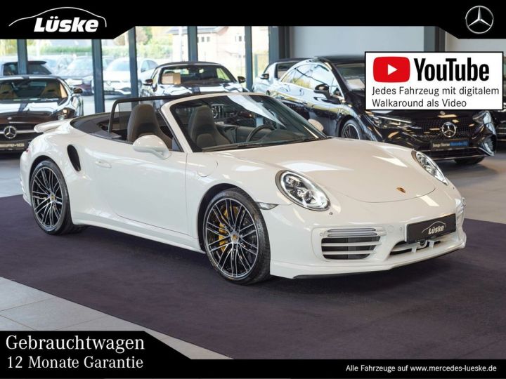 Porsche 991 .2 Turbo S 581 PDK / Carbon / PDLS+ / PCCB / CHRONO / PASM / BUMEISTER / PTV+/ Porsche APPROVED 12/2025 Reconductible Blanc Glacier - 1