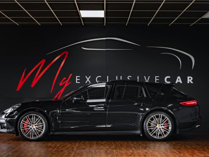 Porsche Panamera Sport Turismo V8 Turbo - Crédit Ballon 1.259 €/mois - Toit Pano, Pack Chrono, éch. Sport, Carbone, BURMESTER, Accès Sans Clé, Sg Ch/Vent - Gar 36 Mois Noir Intense Métallisé - 3