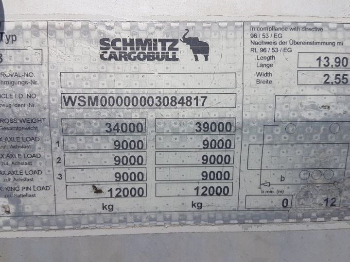 Remolque Schmitz S3 Tauliner P.L.S.C. grand volume 97m3 GRIS - 21