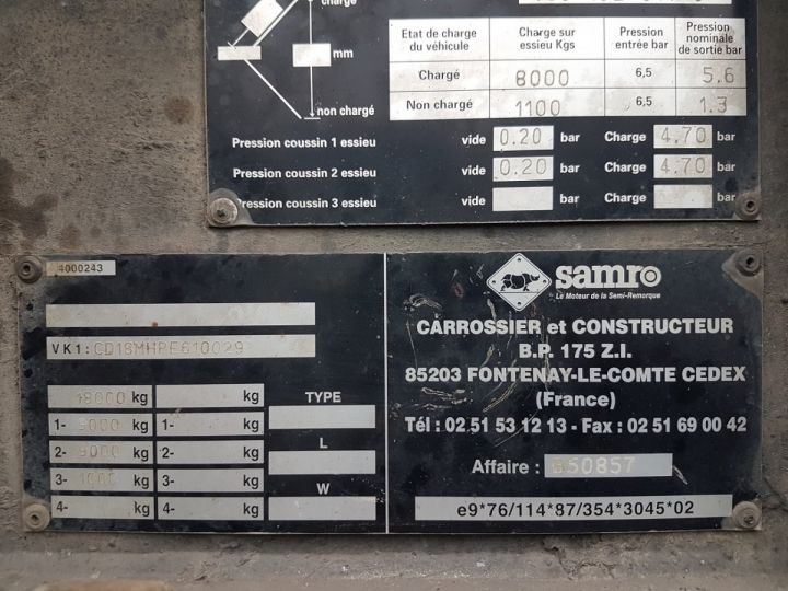 Remolque Samro Transporte de contenedores PORTE-CAISSE MOBILE 7m80 GRIS - 16