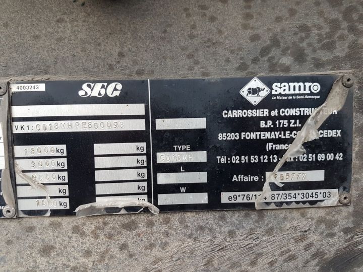 Remolque Samro Transporte de contenedores PORTE-CAISSE MOBILE 7m80 GRIS - 18