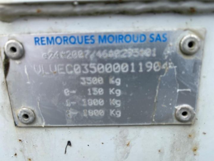 Remorque Moiroud Autre  ECO 350 PLATEAU BACHE 2 ESSIEUX GRIS - 8