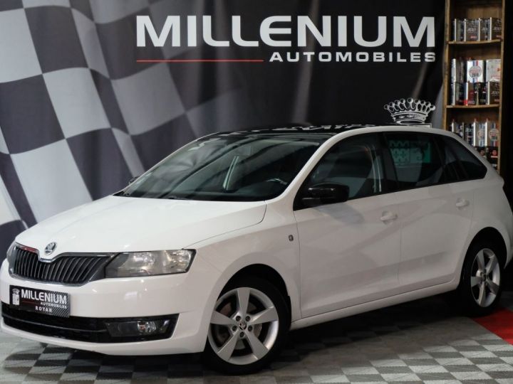 Skoda Rapid Spaceback 1.6 TDI 105CH CR FAP GREENTEC ELEGANCE 1ERE MAIN Blanc - 1