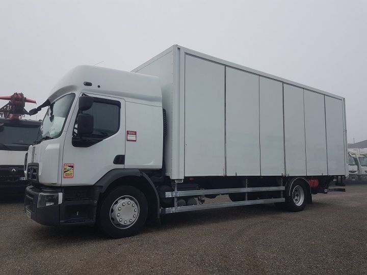 Trucks Renault D Box body + Lifting Tailboard WIDE 16.280dti COMFORT - Hayon 3000 kg BLANC - 1