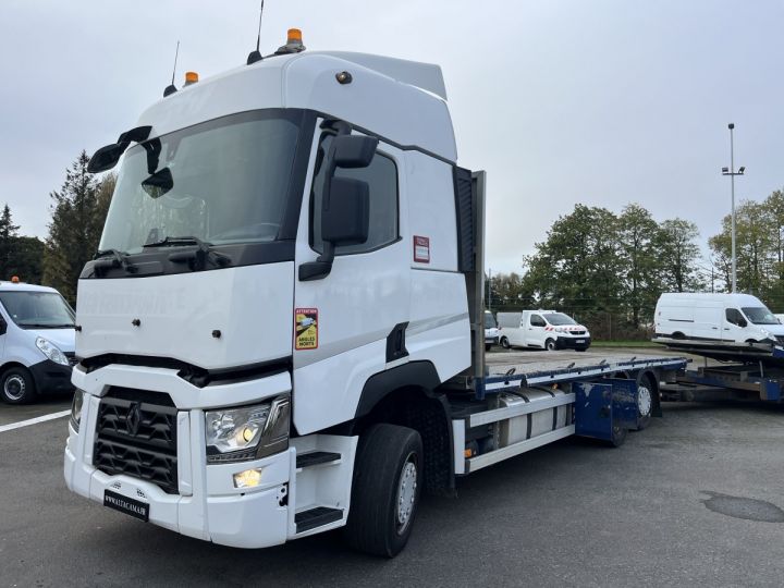 Trucks Renault Car carrier body TRUCKS T530 PLATEAU PORTE VOITURES REMORQUE RHINO TRANSPORT EXCEPTIONNEL BLANC - 1