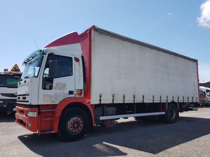 Trucks Iveco EuroTech Curtain side body 190 E 27 P MANUAL BLANC - ROUGE - 1