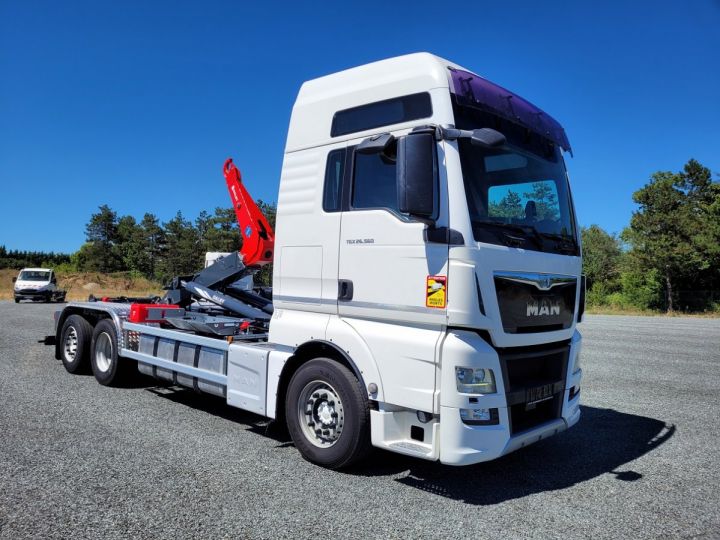 Trucks Man TGS Hookloader Ampliroll body TGS 560cv 6x2 BRAS POLYBENNE NEUF DALBY BOITE AUTO INTARDER COUCHETTE BLANC  - 2