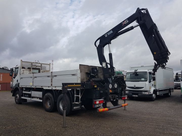 Trucks Renault Kerax Platform body + crane 450dxi.26 6x4 HIAB 166 DS-4 HIDUO BLANC - 6