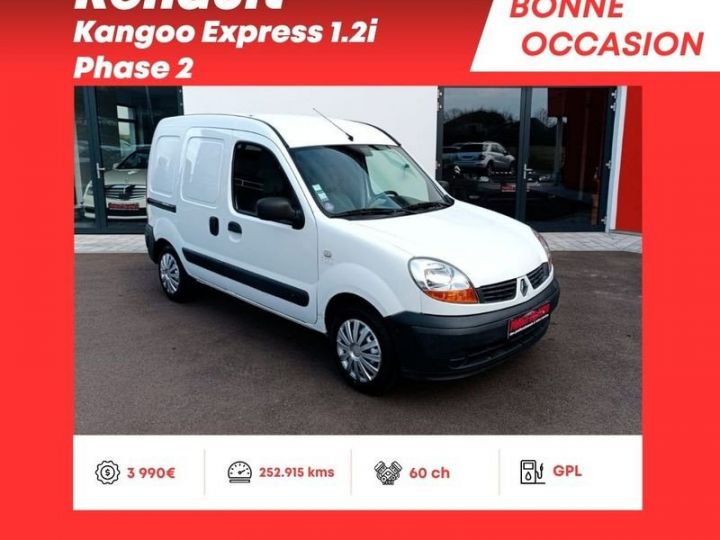 Utilitaire léger Renault Kangoo Autre 1.2i Phase 2 GPL 60ch Blanc - 1