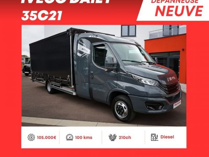 Utilitaire léger Iveco Daily Dépanneuse 35c21 3.0 210ch automatique 8 vitesses dépanneuse neuve bâchée Gris - 1