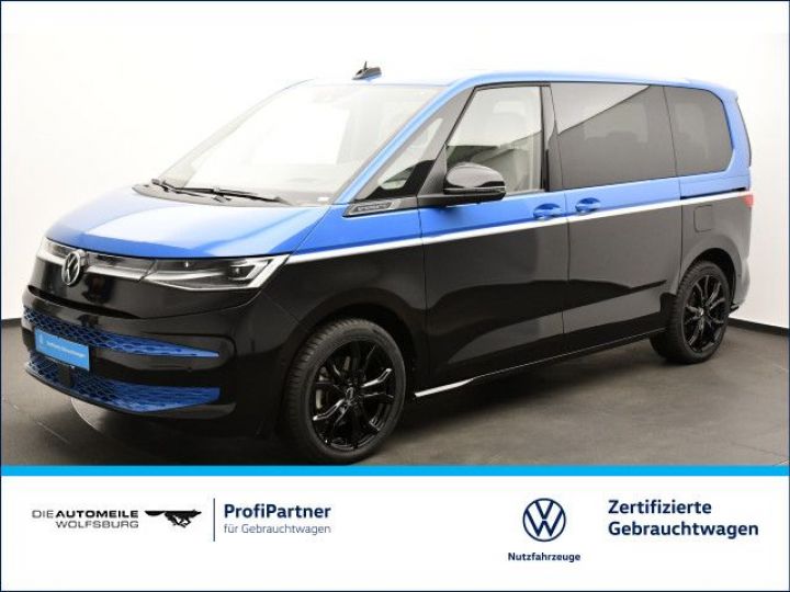 Volkswagen Multivan T7 EHybrid 218ch 7P T.Pano. 360° Full Acantara ACC Attelage Sièges AV Chauffants Et Volant Chauffant , Garantie 12 Mois Prémium , TVA Récup. Noire Et Bleu - 1