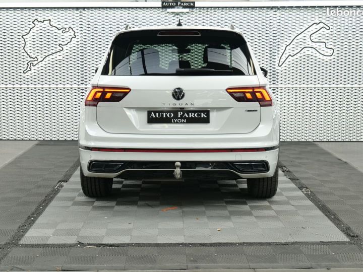 Volkswagen Tiguan New r line tdi 200ch 4motion dsg 1°main francais tva recuperable xenon- gps virtual cockpit- key less go attelage camera de recul pack black park assi Blanc - 5