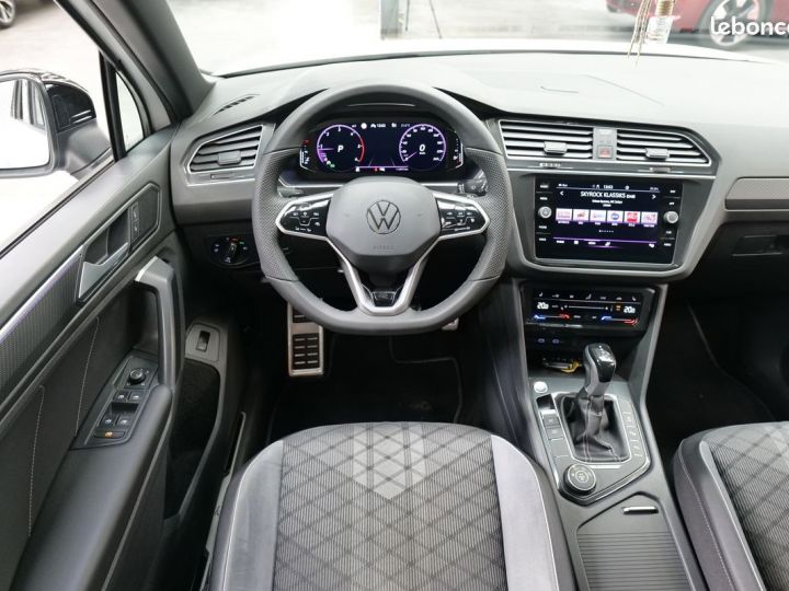 Volkswagen Tiguan New r line tdi 200ch 4motion dsg 1°main francais tva recuperable xenon- gps virtual cockpit- key less go attelage camera de recul pack black park assi Blanc - 6