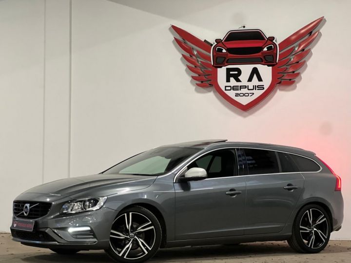 Volvo V60 2.0 T4 190CH R-DESIGN  Gris Foncé Métallisé - 2