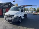 Chassis + body Renault Master Platform body + crane 110CV PLATEAU RIDELLES GRUE HMF 250 BLANC - 1